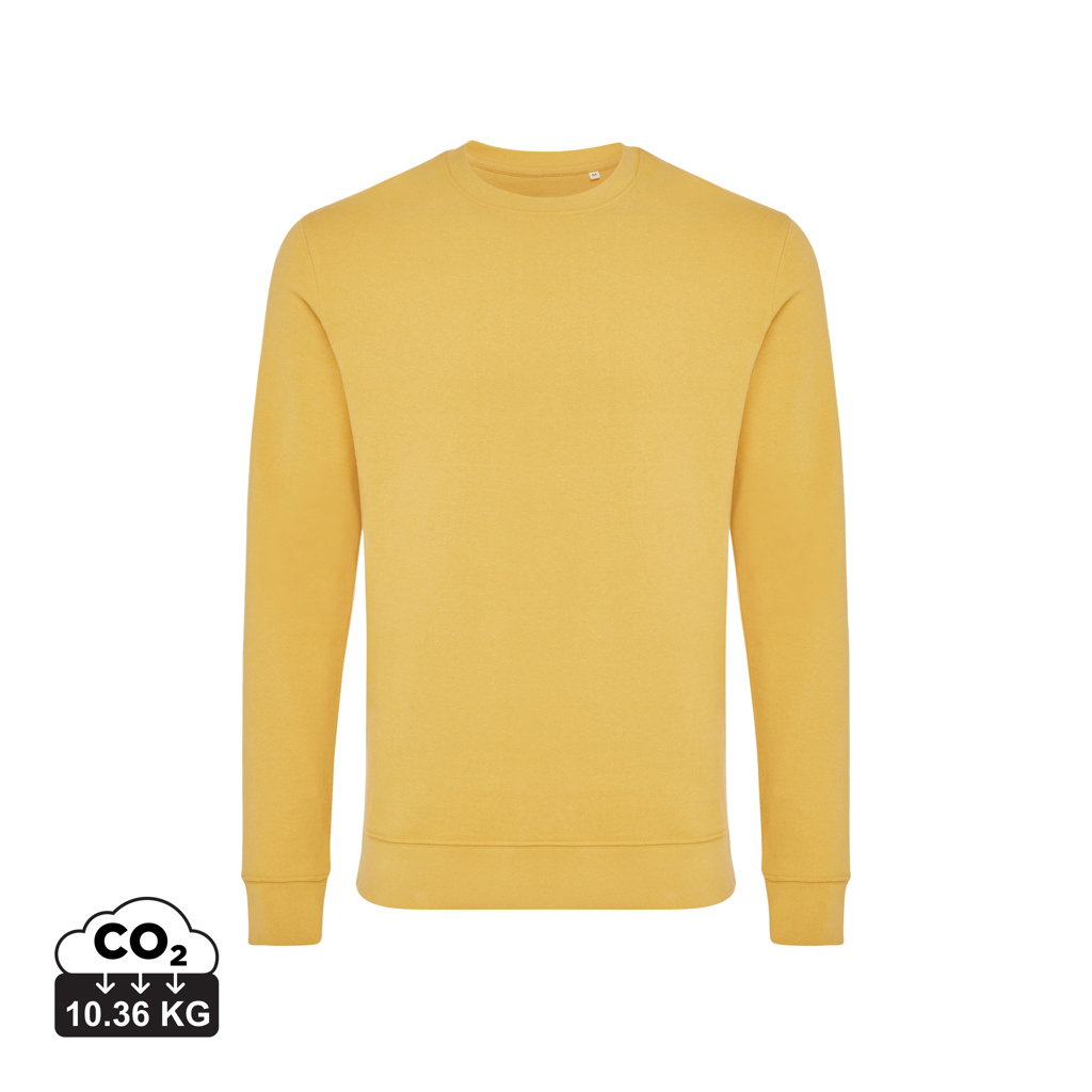 Pull promotionnel unisexe coton recyclé 340g Iqoniq Zion ochre yellow